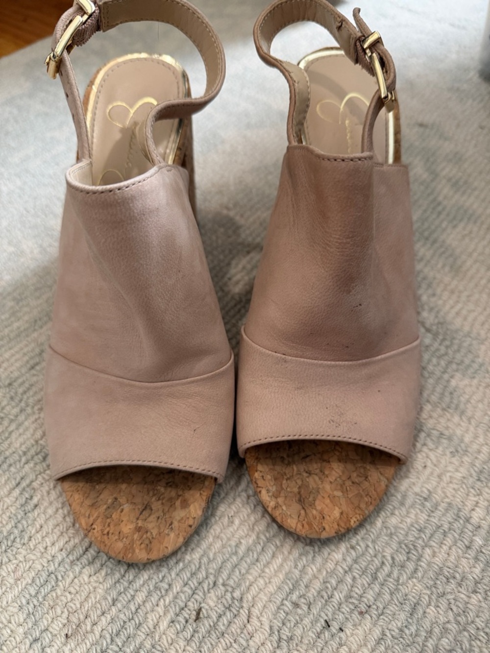 Jessica Simpson Women's Taupe Open-Toe Slingback Heels - Elegant Comfort